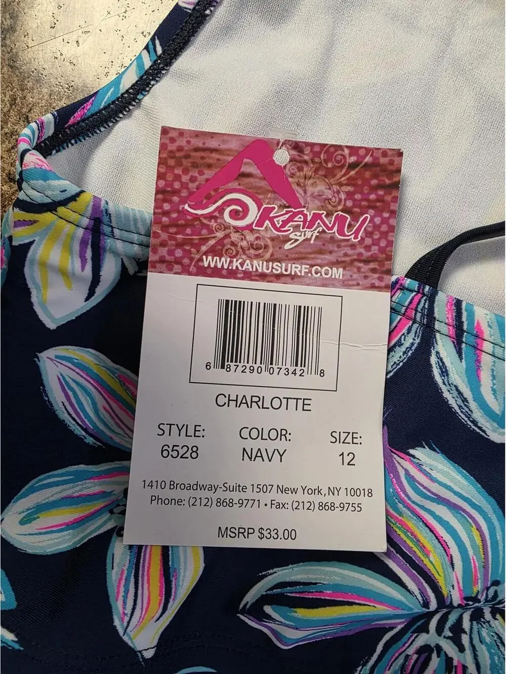 KANU SURF GIRLS BEACH SPORT HALTER DAISY BLUE SWIM TOP LITTLE KID SIZE 12